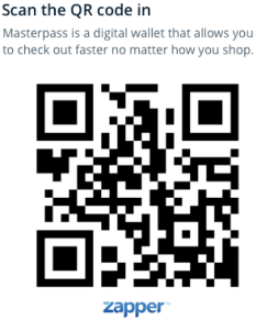 Payfast Information 9 a black QR code with the Zapper logo underneath