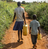 People fetching water